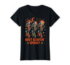 Dancing Skeleton Girls Retro Country Halloween Tee Boot Scootin Cowgirl Spooky Western Line Dance T-Shirt - Black