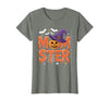 Mom-ster Halloween Funny Witch Hat Pumpkin Mom Momster Mom Mommy Matching Family Halloween Costume Women T-Shirt - Olive