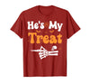 She's My Trick He's My Treat Halloween Couple Tees He's My Treat Skeleton Couples Matching Couple Halloween T-Shirt -