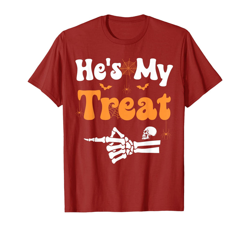 She's My Trick He's My Treat Halloween Couple Tees He's My Treat Skeleton Couples Matching Couple Halloween T-Shirt -