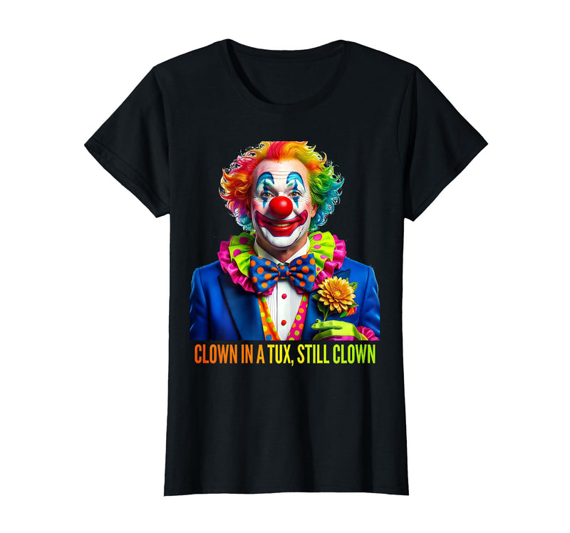 Mademark Clown In A Tux, Still Clown Design T-Shirt - Black