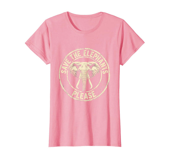 Mademark Save The Elephants Please Wildlife Advocate Design T-Shirt - Women - Pink