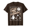 Classic Cool Candy Halloween Apparel Let's Take Candy from Strangers Retro Halloween T-Shirt - Brown