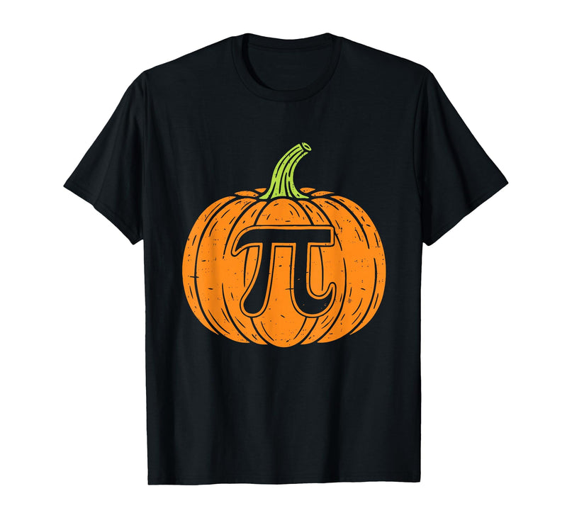 Halloween Tees Women Men Kids Pumpkin Pi Symbol Funny Math Nerd Spooky Halloween Pi Day T-Shirt - Black