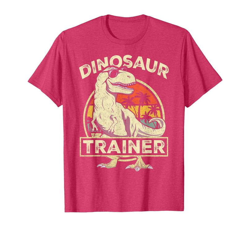 Dinosaur Trainer Halloween Vintage Dinosaur Trainer Halloween Costume Retro Dino Outline T-Shirt - Red Heather
