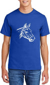 Comical Shirt Horse Graphic Top for Equestrian and Animal Lovers Cotton Tee Adult Youth Tall Men Women - Royal Blue