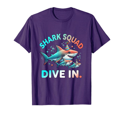 Shark Squad. Dive In. Party Animal Design T-Shirt