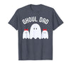 Ghoul Dad, Halloween Daddy Ghost Father of Two Ghost Girls T-Shirt - Heather Blue