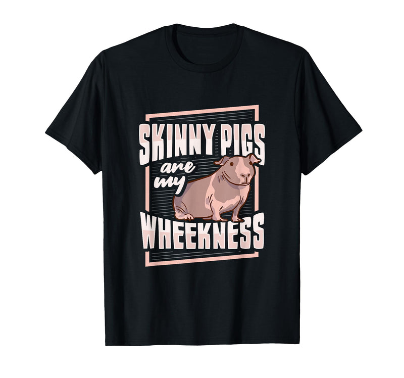 Skinny Pig Wheek Design for a Guinea Pig Lover T-Shirt - Black