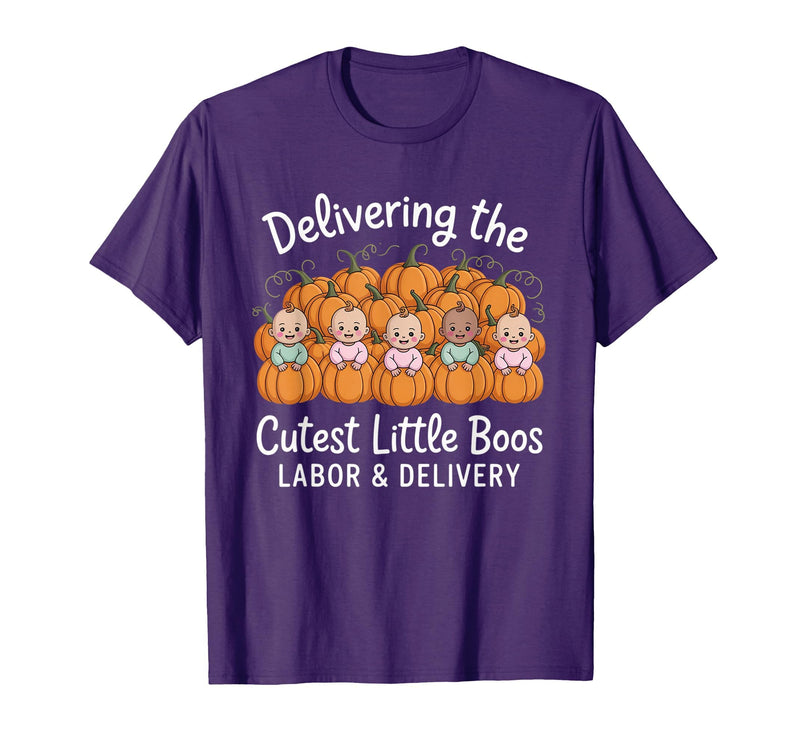 Spooky Nurse Halloween Labor and Delivery Gift Tee Delivering The Cutest Boos Labor & Delivery Halloween Nurse T-Shirt -