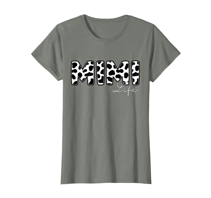 Cow Print Matching Family Apparel Mimi Life Cow Print Family Matching T-Shirt - Olive Heather