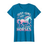 Funny Horse Lovers Just a Girl Who Loves Horses T-Shirt - Sapphire Blue