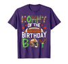 Football Birthday Boy Family Matching Mommy of The Birthday Boy Game Day Football T-Shirt - Purple