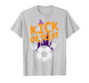 Halloween Shirts For Women Men Kids Boys Girls Halloween Soccer Kick Or Treat Football Costume Boys Kid Men T-Shirt - Silver