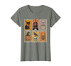 Halloween Stamp Cute Ghost Cute Fall Apparel Vintage Halloween Stamp Cute Ghost Pumpkin Cat Retro Fall T-Shirt - Olive