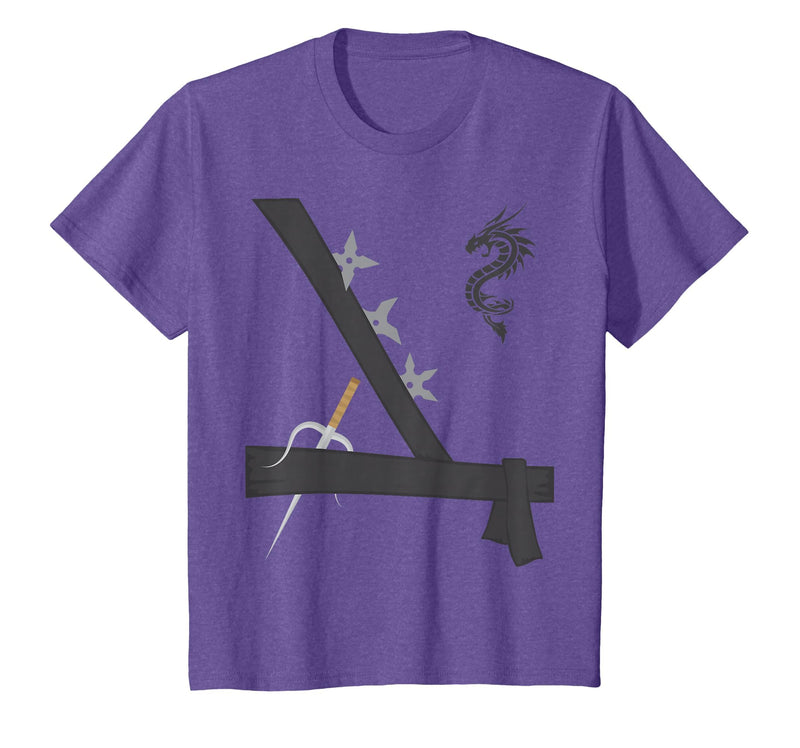 Easy Halloween Ninja Costume For Kids Boys Ninja Costume Easy Last Minute Halloween T-Shirt - Purple Heather