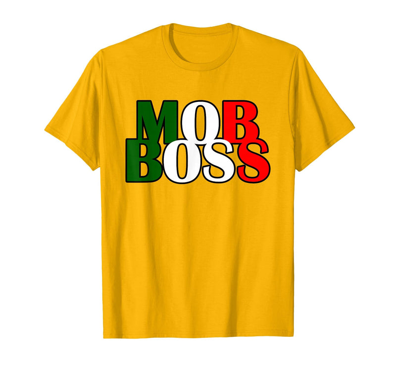 Italian Yeah B Mob Boss Italian Flag 1920s Costume Mafia Party T-Shirt - Golden Yellow