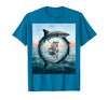 Mademark Shark Fin Circling Deck Chair Cruise Design T-Shirt - Sapphire Blue