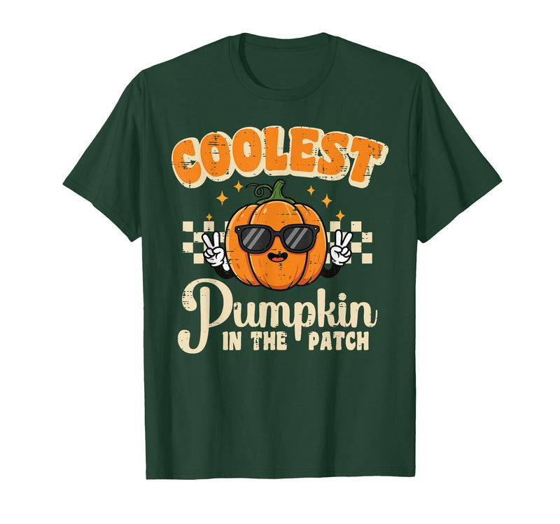Halloween Shirts For Women Men Kids Boys Girls Halloween Coolest Pumpkin in Patch Costume Boys Kids Youth T-Shirt - Dark