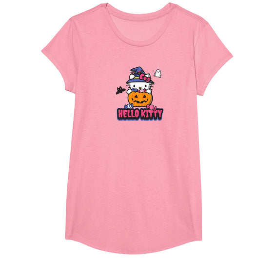 SANRIO Hello Kitty Halloween Spooky Pumpkin T-Shirt - Pink