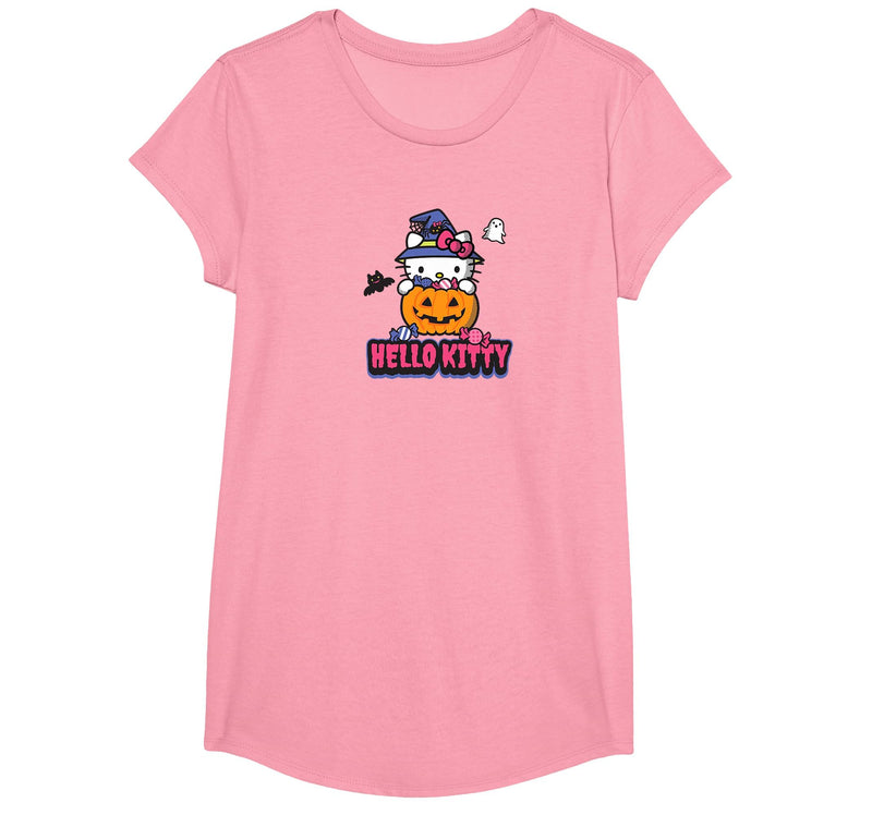 SANRIO Hello Kitty Halloween Spooky Pumpkin T-Shirt - Pink