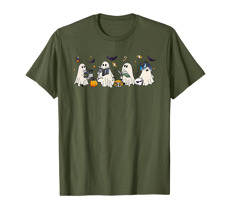 Bookish Ghost Throne Of Glass Halloween Tees Bookish Ghost Throne of Glass Halloween T-Shirt - Olive Green