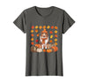Shetland Sheepdog Sheltie Shop Sheltie Shetland Sheepdog Pumpkins Fall Leaves Halloween T-Shirt - Asphalt Grey
