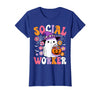 Groovy Social Worker Halloween Ghost Costume Halloween Social Worker Ghost Cute Social Worker Halloween T-Shirt - Royal Blue