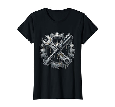 Grease Monkey Wrench and Screwdriver Crossed T-Shirt - Women
