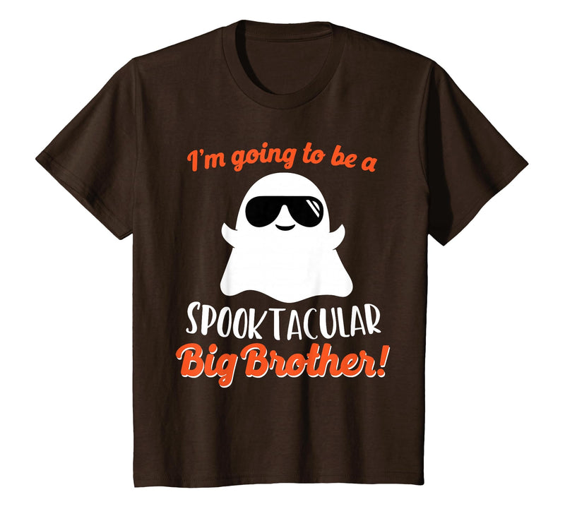 Halloween Pregnancy Announcements by HotW Big Brother Pregnancy Announcement Ghost Funny Boy Halloween T-Shirt - Brown