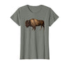 Altes Büffel-Design Buffalo Vintage Retro American Bison T-Shirt - Olive Heather