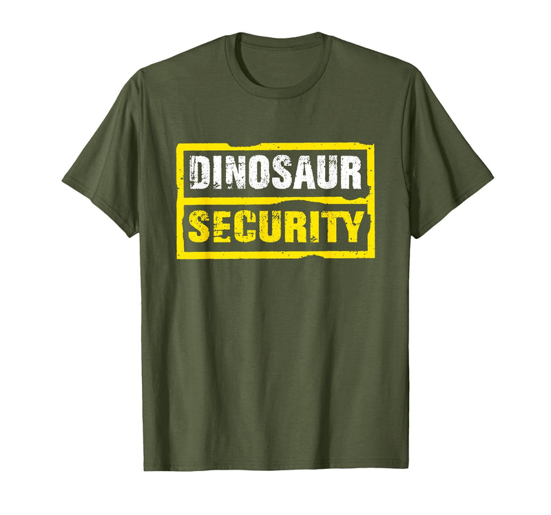 Halloween Dinosaur Security Costume RTees Halloween Adult Costume Dinosaur Security Dad Mom T-Shirt - Olive Green