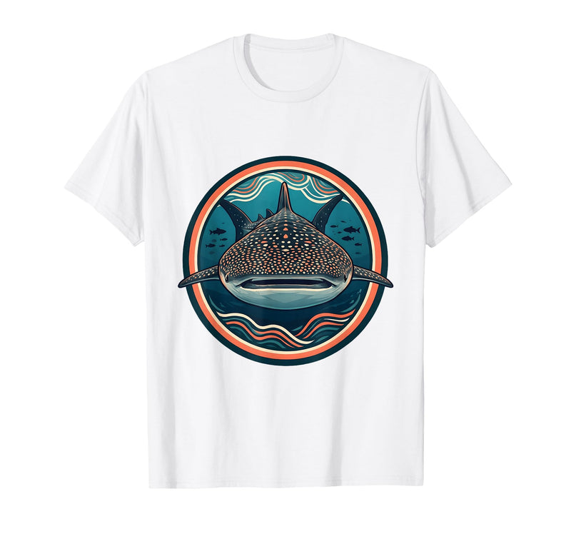 Mademark Whale Shark Sunlit Ocean Surface Illustration T-Shirt - White