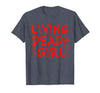 Living Dead Girl Dripping Blood Halloween Zombie Movie T-Shirt - Heather Blue