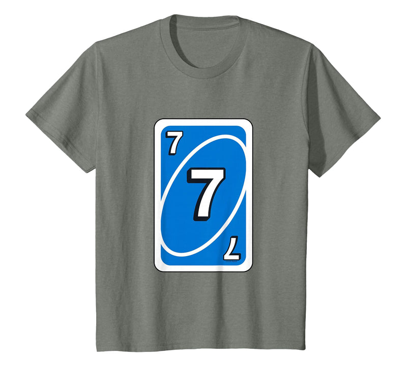 UNO Halloween Blue 7" Card T-Shirt - Olive Heather