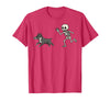 Pitbull Halloween Costume Funny Pitbull Skeleton Hand Halloween T-Shirt - Red Heather