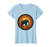 Mademark Elephant Silhouette Giant Sunset Graphic T-Shirt - Women - Baby Blue