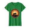 Mademark Elephant Silhouette Glowing Safari Sunset T-Shirt - Women - Kelly Green