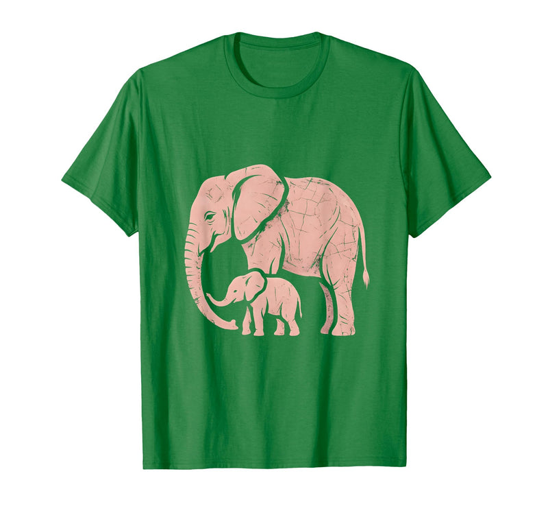 Mademark Mama Elephant Trunk Wrapped Around Baby T-Shirt - Men - Kelly Green