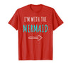 Mermaid Shirt Funny Easy Halloween Shirt Funny Mermaid Halloween Parents or Couples Costume T-Shirt - Red