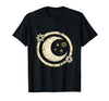 Mademark Floral Horns Halloween Braided Witch Illustration T-Shirt - Black