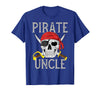 Pirate Family Apparel Pirate Uncle Jolly Roger Flag Skull Family Pirates T-Shirt - Royal Blue