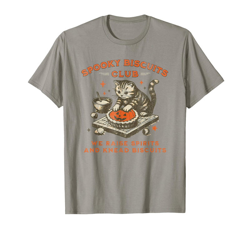spooky biscuits club shirt Spooky Biscuits Club we Raise Spirits and Knead Biscuits T-Shirt - Slate Grey