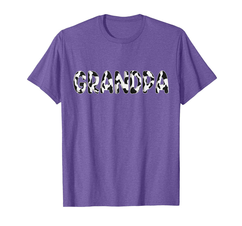 Cow Pattern Print Family Matching Birthday Shirts Cow Grandpa Birthday Family Matching Fathers Day Boy Girl T-Shirt - Purple