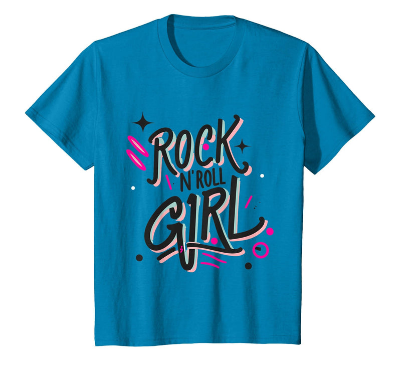 Rock N Roll Girl Halloween Costumes Halloween Rock N Roll Girl Retro Costume Graffiti T-Shirt - Sapphire Blue