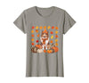 Shetland Sheepdog Sheltie Shop Sheltie Shetland Sheepdog Pumpkins Fall Leaves Halloween T-Shirt - Slate Grey