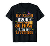 My Broom Broke So I Became A Bartender Halloween Costume T-Shirt - Black