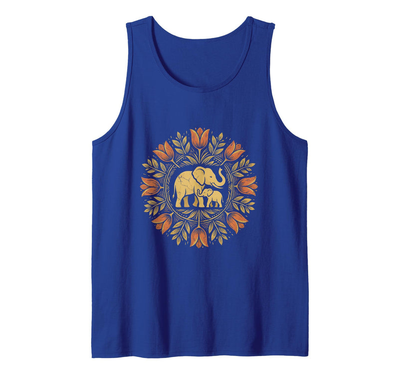 Mademark Mother Elephant Nudging Newborn Calf Maternity Tank Top - Men - Royal Blue