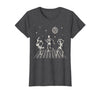 Sollomio Skeletons Dancing at The Club with a Disco Ball Halloween T-Shirt - Dark Heather Grey