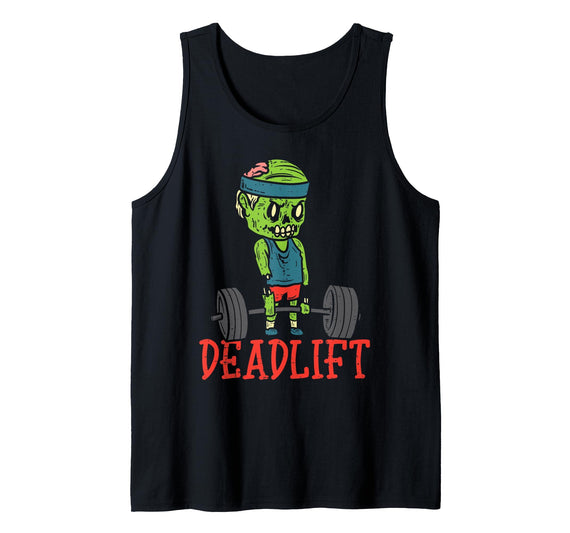 Halloween Women Men Kids Boys Girls Zombie Deadlift Funny Gym Halloween Workout Fitness Men PT Tank Top - Black